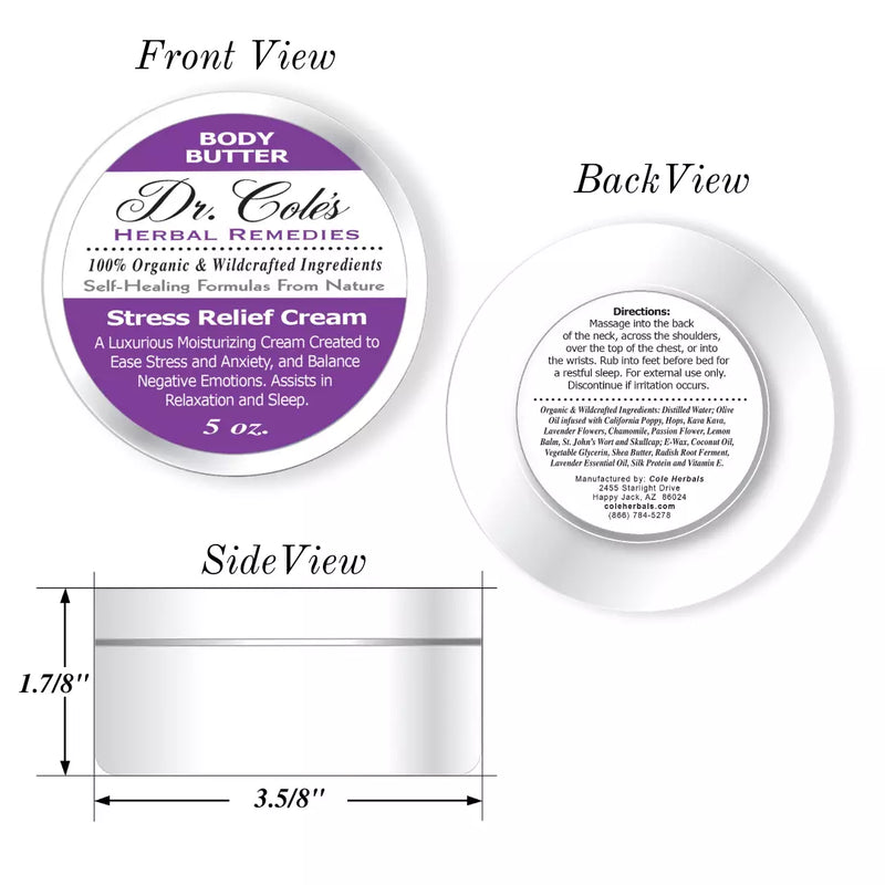 COLEHERBALS LLC 30 - Dr. Cole's Stress Relief Cream Herbal White Smoke