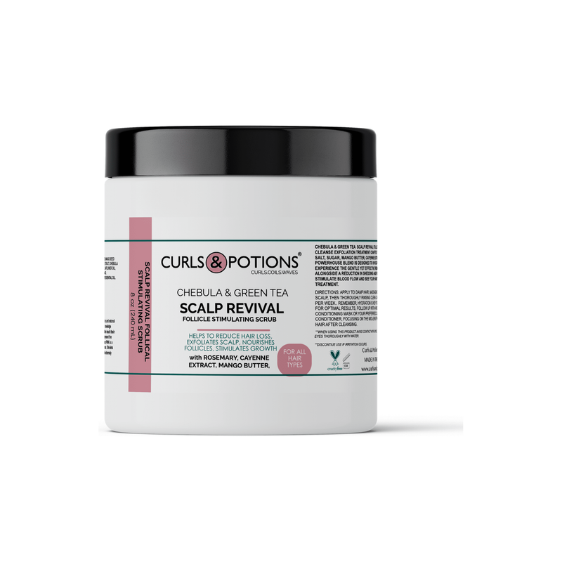 Curls & Potions Chebula & Green Tea Scalp Revival Follicle Stimulating Scrub HAIR conditioner Light Gray