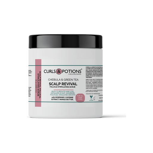 Curls & Potions Chebula & Green Tea Scalp Revival Follicle Stimulating Scrub HAIR conditioner Light Gray
