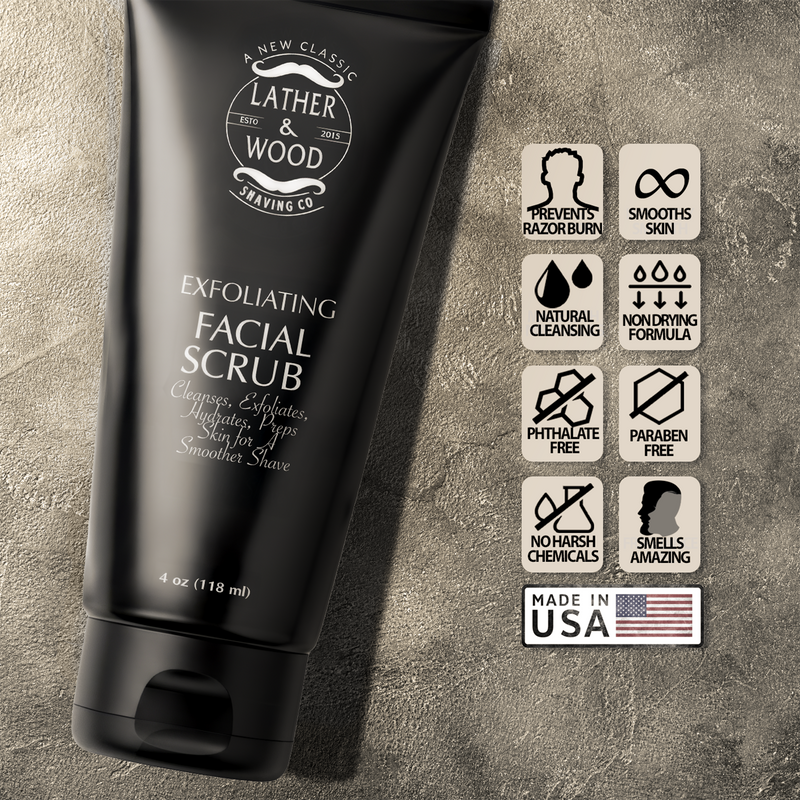 Lather & Wood Shaving Co Exfoliating Face Scrub Men Grooming, Health Dark Slate Gray