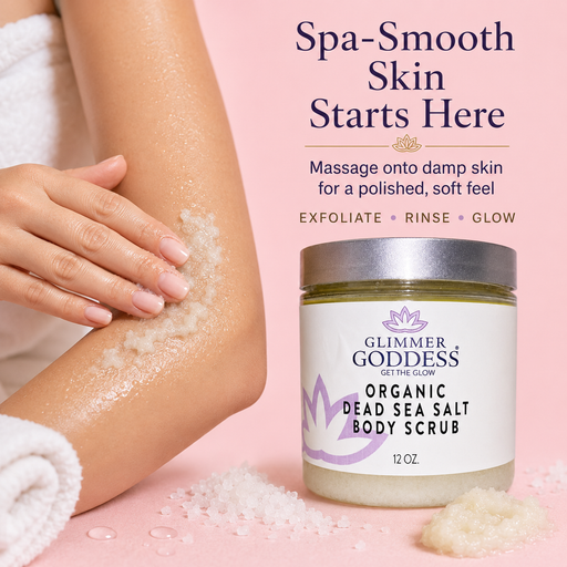 Glimmer Goddess® Organic Skin Care Organic Dead Sea Salt Body Scrub – Exfoliates, Detoxifies & Firms Skin Cleansers & Scrubs Pink 12 oz / Espresso Coffee,12 oz / Unscented