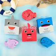 Spongellé Sea Animals Assorted Pack Body Wash Infused Buffer Light Gray