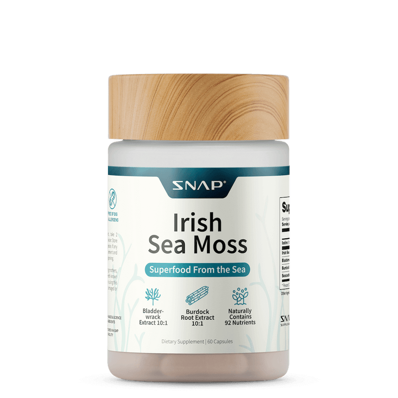 Snap Supplements Irish Sea Moss with Iodine Energy Support White Smoke