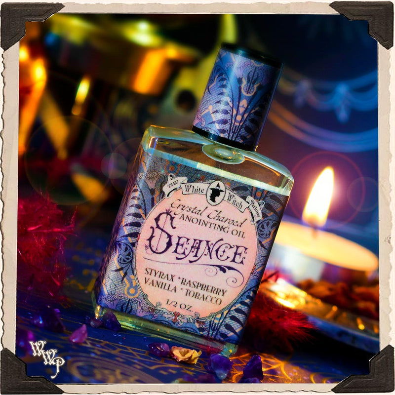 WhiteWitchParlour.com SEANCE BODY OIL. 1/2 oz.  For Heightened Spiritual Awareness, Psychic Energy aromatherapy, perfume, oils Black
