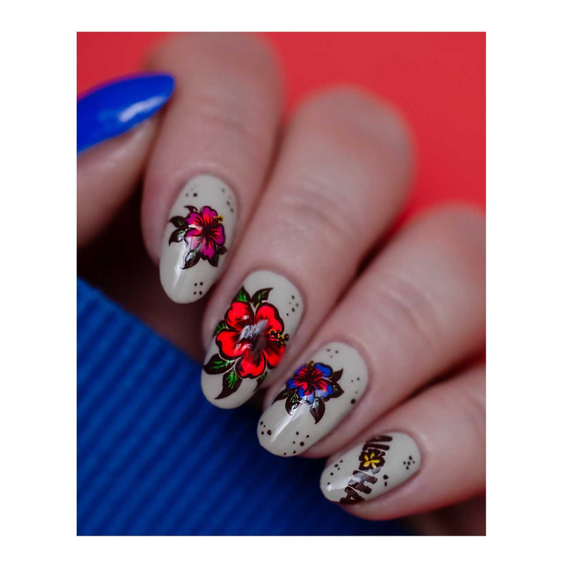 UberChic Beauty Seashells & Sunshine Stamping Plate Midnight Blue