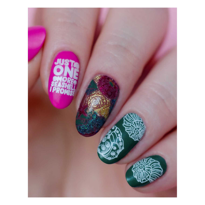 UberChic Beauty Seashells & Sunshine Stamping Plate Rosy Brown