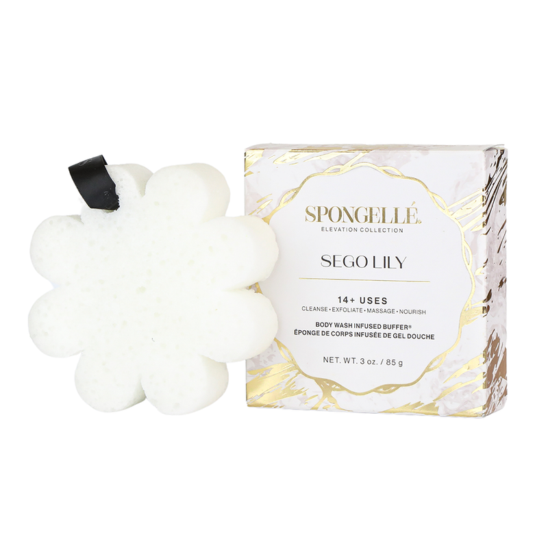 Spongellé Sego Lily | Elevation Boxed Flower Body Wash Infused Buffer White Smoke