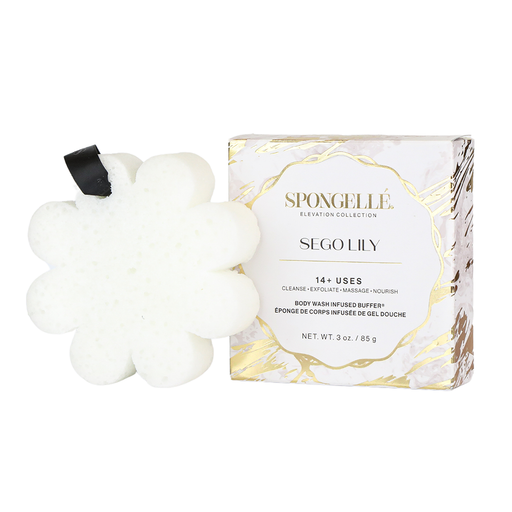 Spongellé Sego Lily | Elevation Boxed Flower Body Wash Infused Buffer White Smoke