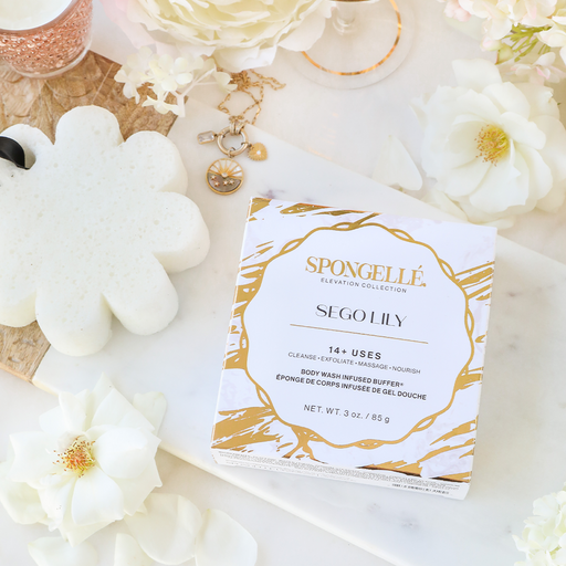 Spongellé Sego Lily | Elevation Boxed Flower Body Wash Infused Buffer Light Gray