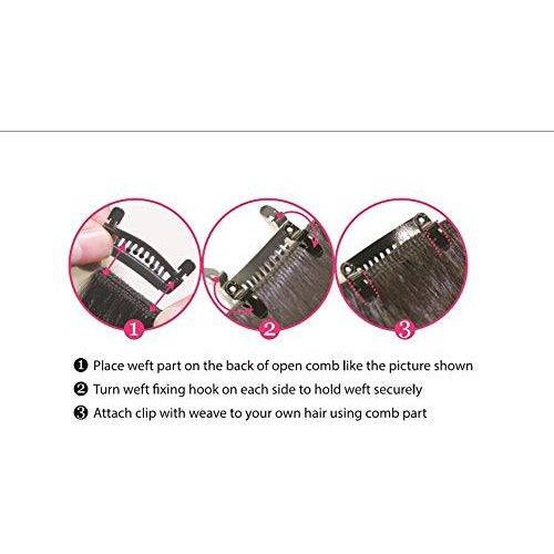 VIP Extensions Selfit Clips, 12 Piece Per Pack Hair Accessories White Smoke Dark Brown,BROWN