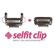 VIP Extensions Selfit Clips, 12 Piece Per Pack Hair Accessories White Smoke Dark Brown,BROWN