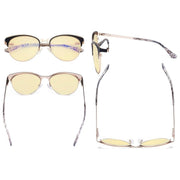 eyekeeper.com Fashionable Blue Light Blocking Eyeglasses LX19040-BB60 Eyeglasses Bisque Black / without magnification,Blue / without magnification,Purple / without magnification,Red / without magnification