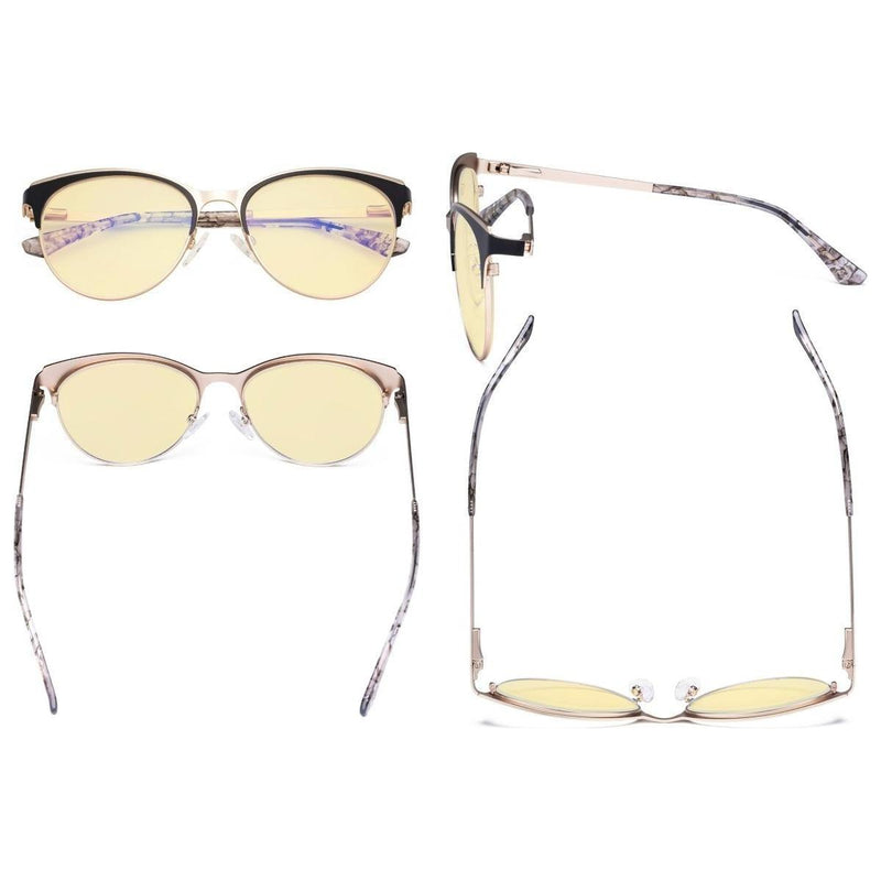 eyekeeper.com Fashionable Blue Light Blocking Eyeglasses LX19040-BB60 Eyeglasses Bisque Black / without magnification,Blue / without magnification,Purple / without magnification,Red / without magnification