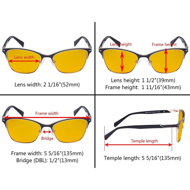 eyekeeper.com Trendy Blue Light Blocking Eyeglasses LX19037-BB90 Eyeglasses Goldenrod Black / without magnification,Blue / without magnification,Brown / without magnification,Red / without magnification