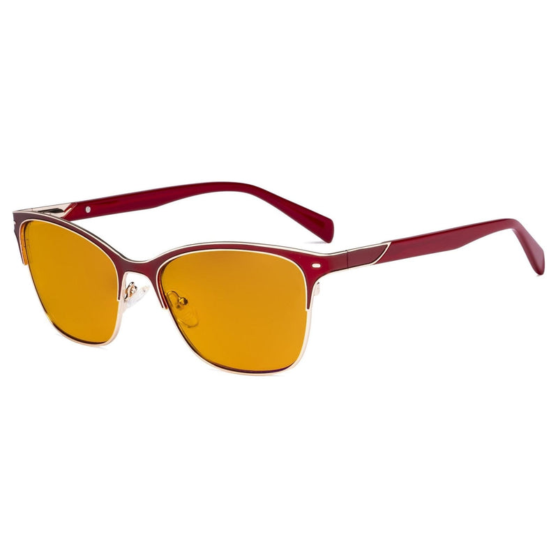 eyekeeper.com Trendy Blue Light Blocking Eyeglasses LX19037-BB98 Eyeglasses Dark Goldenrod Red / without magnification