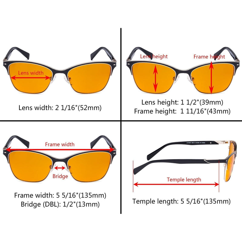 eyekeeper.com Trendy Blue Light Blocking Eyeglasses LX19037-BB98 Eyeglasses Dark Orange Black / without magnification,Blue / without magnification,Brown / without magnification,Red / without magnification
