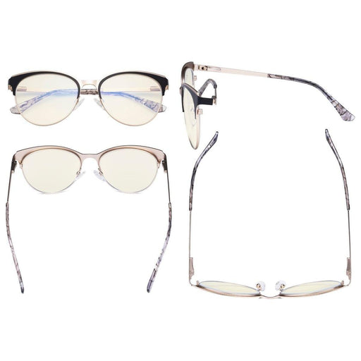 eyekeeper.com Fashionable Blue Light Filter Eyeglasses LX19040-BB40 Eyeglasses Antique White Black / without magnification,Blue / without magnification,Purple / without magnification,Red / without magnification