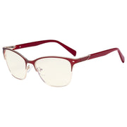 eyekeeper.com Blue Light Blocking Glasses Browline Eyeglasses LX19037-BB40 Eyeglasses Brown Red / without magnification