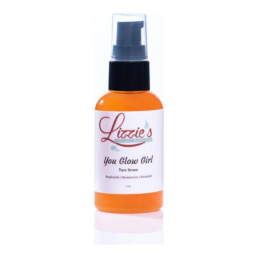 Lizzie's All-natural Products You Glow Girl Face Serum Dark Slate Gray 2 oz pump bottle