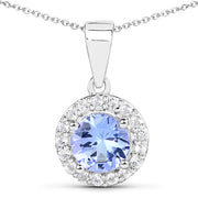 Bids.com 3.77 Carat Genuine Tanzanite and White Topaz .925 Sterling Silver 3 Piece Jewelry Set (Ring, Earrings, and Pendant w/ Chain) Jewelry Sets White Smoke size 7.00,size 6.00,size 8.00,size 5.00,size 9.00