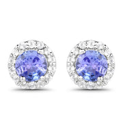 Bids.com 3.77 Carat Genuine Tanzanite and White Topaz .925 Sterling Silver 3 Piece Jewelry Set (Ring, Earrings, and Pendant w/ Chain) Jewelry Sets White Smoke size 7.00,size 6.00,size 8.00,size 5.00,size 9.00