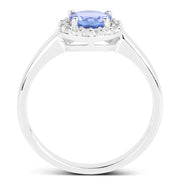Bids.com 3.77 Carat Genuine Tanzanite and White Topaz .925 Sterling Silver 3 Piece Jewelry Set (Ring, Earrings, and Pendant w/ Chain) Jewelry Sets White Smoke size 7.00,size 6.00,size 8.00,size 5.00,size 9.00
