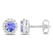 Bids.com 3.77 Carat Genuine Tanzanite and White Topaz .925 Sterling Silver 3 Piece Jewelry Set (Ring, Earrings, and Pendant w/ Chain) Jewelry Sets White Smoke size 7.00,size 6.00,size 8.00,size 5.00,size 9.00