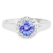 Bids.com 3.77 Carat Genuine Tanzanite and White Topaz .925 Sterling Silver 3 Piece Jewelry Set (Ring, Earrings, and Pendant w/ Chain) Jewelry Sets White Smoke size 7.00,size 6.00,size 8.00,size 5.00,size 9.00