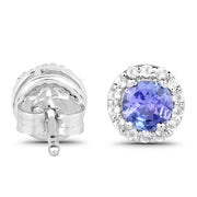 Bids.com 3.77 Carat Genuine Tanzanite and White Topaz .925 Sterling Silver 3 Piece Jewelry Set (Ring, Earrings, and Pendant w/ Chain) Jewelry Sets White Smoke size 7.00,size 6.00,size 8.00,size 5.00,size 9.00