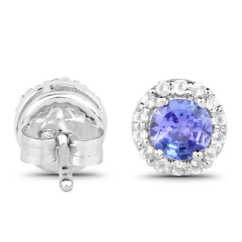 Bids.com 3.77 Carat Genuine Tanzanite and White Topaz .925 Sterling Silver 3 Piece Jewelry Set (Ring, Earrings, and Pendant w/ Chain) Jewelry Sets White Smoke size 7.00,size 6.00,size 8.00,size 5.00,size 9.00