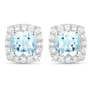 Bids.com 4.62 Carat Genuine Blue Topaz and White Topaz .925 Sterling Silver 3 Piece Jewelry Set (Ring, Earrings, and Pendant w/ Chain) Jewelry Sets White Smoke size 6.00,size 7.00,size 8.00,size 9.00,size 5.00,size 7.50