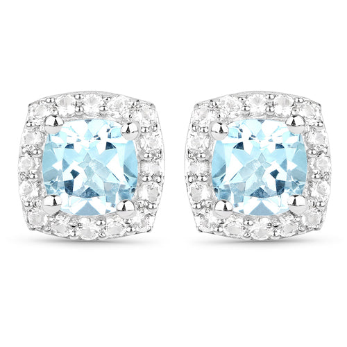 Bids.com 4.62 Carat Genuine Blue Topaz and White Topaz .925 Sterling Silver 3 Piece Jewelry Set (Ring, Earrings, and Pendant w/ Chain) Jewelry Sets White Smoke size 6.00,size 7.00,size 8.00,size 9.00,size 5.00,size 7.50