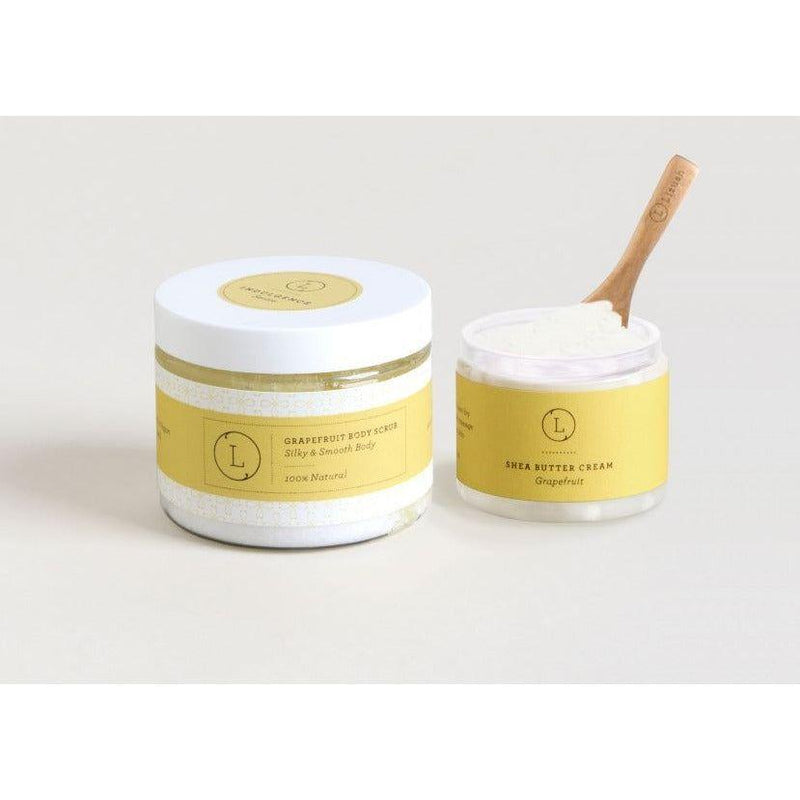 Lizush Reviving set with Grapefruit shea butter and Body scrub CREAMS & OILS Beige