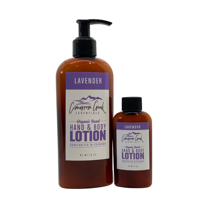 Cimarron Creek Essentials Lavender Organic Hand & Body Lotion Lotion & Moisturizer Dark Slate Gray 8oz - Plastic Bottle,8oz - Glass Bottle,2oz