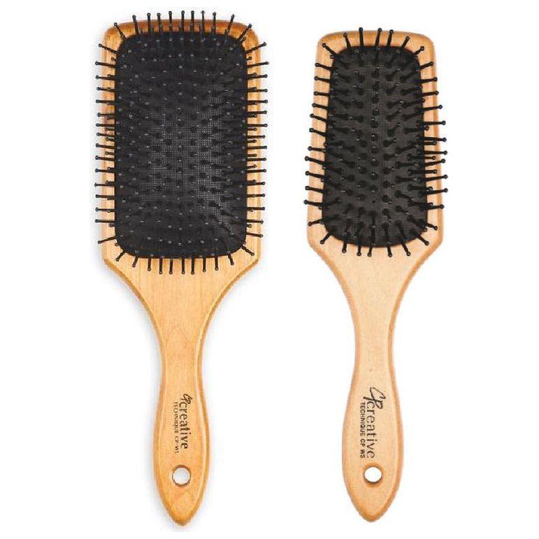 Creative Pro Hair Tools Eco-Friendly Wood Paddle Nylon Hair Brush Hair Brush White Smoke CP-WL & CP-WS
