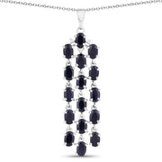 Bids.com 7.68 Carat Genuine Blue Sapphire .925 Sterling Silver Pendant Pendants White Smoke Default Title