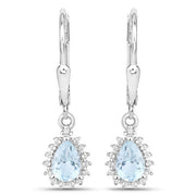 Bids.com 2.00 Carat Genuine Blue Topaz and White Topaz .925 Sterling Silver Jewelry Set Jewelry Sets White Smoke One,size 18.00,size 20.00