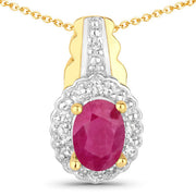 Bids.com 1.94 Carat Genuine Johnson Ruby and White Topaz .925 Sterling Silver Jewelry Set Jewelry Sets White Smoke