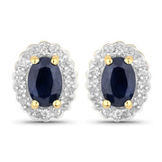 Bids.com 1.96 Carat Genuine Black Blue Sapphire and White Topaz .925 Sterling Silver Jewelry Set Jewelry Sets White Smoke