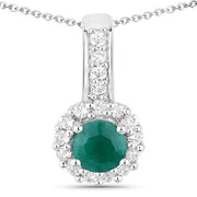 Bids.com 1.81 Carat Dyed Emerald and White Topaz .925 Sterling Silver Jewelry Set Jewelry Sets White Smoke One,size 18.00,size 20.00