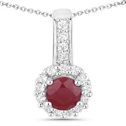 Bids.com 2.17 Carat Genuine Ruby and White Topaz .925 Sterling Silver Jewelry Set Jewelry Sets White Smoke One,size 18.00,size 20.00