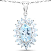 Bids.com 19.18 Carat Genuine Blue Topaz .925 Sterling Silver 3 Piece Jewelry Set (Ring, Earrings, and Pendant w/ Chain) Jewelry Sets White Smoke size 6.00,size 7.00,size 8.00,size 9.00,size 5.00