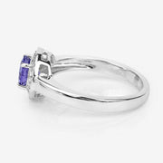 Bids.com 1.05 Carat Genuine Tanzanite and White Topaz .925 Sterling Silver Ring Rings Lavender size 6.00,size 7.00,size 8.00,size 9.00,size 5.00