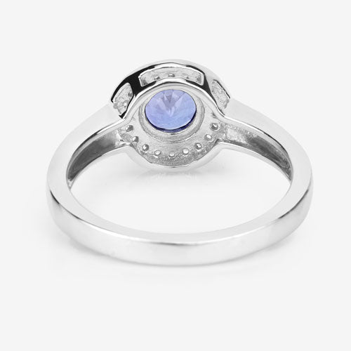Bids.com 1.05 Carat Genuine Tanzanite and White Topaz .925 Sterling Silver Ring Rings White Smoke size 6.00,size 7.00,size 8.00,size 9.00,size 5.00