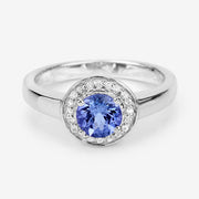 Bids.com 1.05 Carat Genuine Tanzanite and White Topaz .925 Sterling Silver Ring Rings Lavender size 6.00,size 7.00,size 8.00,size 9.00,size 5.00