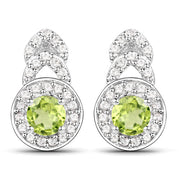Bids.com 2.68 Carat Genuine Peridot and White Topaz .925 Sterling Silver Jewelry Set Jewelry Sets White Smoke size 5.00,size 6.00,size 7.00,size 8.00,size 9.00,size 10.00