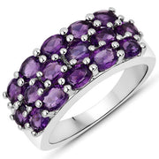 Bids.com 8.32 Carat Genuine Amethyst .925 Sterling Silver Jewelry Set Jewelry Sets White Smoke size 6.00,size 7.00,size 8.00,size 5.00,size 9.00
