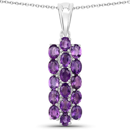 Bids.com 8.32 Carat Genuine Amethyst .925 Sterling Silver Jewelry Set Jewelry Sets White Smoke size 6.00,size 7.00,size 8.00,size 5.00,size 9.00