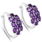 Bids.com 8.32 Carat Genuine Amethyst .925 Sterling Silver Jewelry Set Jewelry Sets White Smoke size 6.00,size 7.00,size 8.00,size 5.00,size 9.00