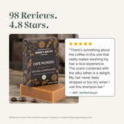 Chagrin Valley Soap & Salve Shampoo Bar: Cafe Moreno Shampoo Bar Seashell Full Bar 5.6 oz,Travel Size Bar 1.7 oz